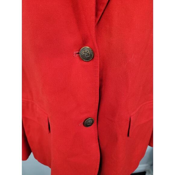 Pendleton Blazer Womens SZ 18 Virgin Wool Red Jacket USA Made Lined Shoulder Pad - Picture 4 of 10